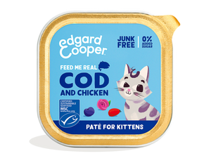 Edgard & Cooper kabeljauw en kip paté kitten natvoer kuipjes 16 x 85gr