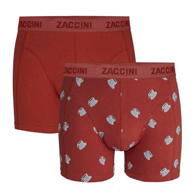 Zaccini Boxershorts Coffee 2-Pack Rood-XXL Zaccini Boxershorts Coffee 2-Pack Rood-XXL