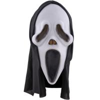 Halloween thema verkleed masker - Scream/Ghostface - volwassenen - met kap One size  - - thumbnail