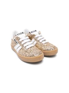 MSGM Kids baskets à paillettes - Or