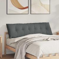 VidaXL Rugkussen donkergrijs 160 x 19 x 50 cm stof