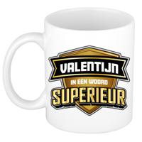 Naam mok Valentijn - wit - Superieur - keramiek - 300 ml - cadeau collega beker