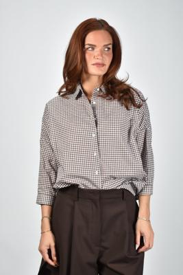 Academia blouse Gioia-34 76D14-820 brown checked