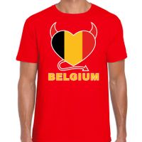 Belgium hart supporter t-shirt rood EK/ WK voor heren - thumbnail