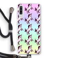 Musketon Unicorn: Samsung Galaxy A70 Transparant Hoesje met koord