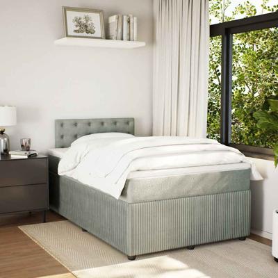 Boxspring met matras fluweel lichtgrijs 120x190 cm