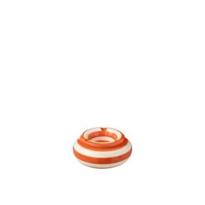 J-Line Ashtray Granada Stripes Ceramic White|Orange Small