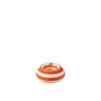 J-Line Ashtray Granada Stripes Ceramic White|Orange Small - thumbnail