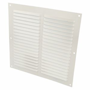 AMIG Ventilatierooster/muurrooster - 200 x 200mm - aluminium - wit - schoepenrooster