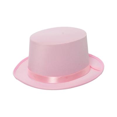 Verkleed hoed - licht roze - volwassenen - carnaval - kleuren thema - feestkleding accessoires