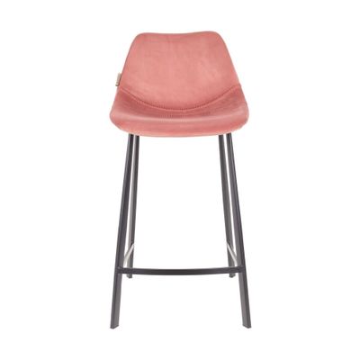 Dutchbone Franky barkruk H65 velvet old pink