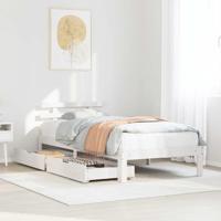Bedframe met lades massief grenenhout wit 90x200 cm