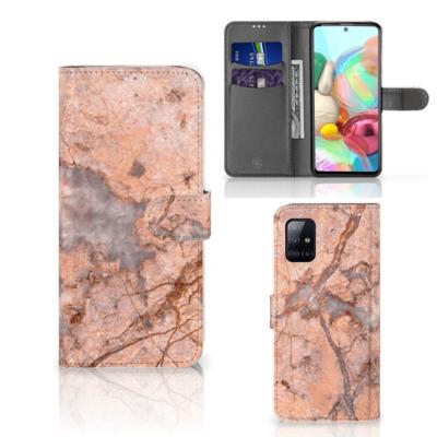 Samsung Galaxy A71 | Bookcase | Marmer Oranje