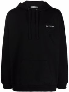 Valentino Garavani hoodie à fleurs - Noir