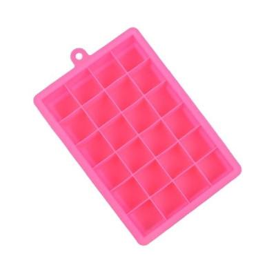 24 rasters siliconen Ice Cube Tray mallen vierkante vorm ijsblokjes Maker fruit popsicle ijs schimmel (Rose rood)