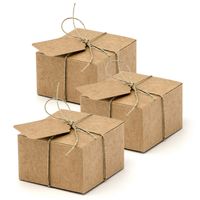 Cadeaudoosje Kraft - Bruiloft bedankje - 40x stuks met etiketten - bruin - 6 x 4 cm