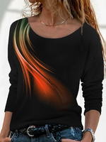 Abstract Printed Loose Long Sleeve T-Shirt