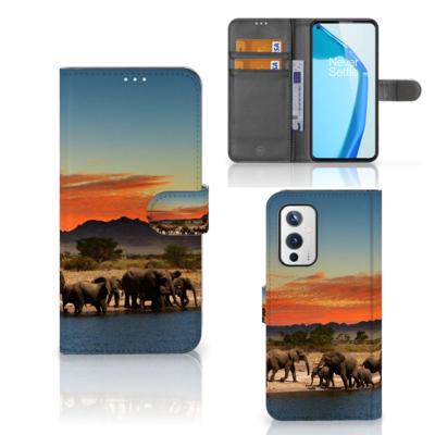 OnePlus 9 | Telefoonhoesje | Met pasjeshouder | Olifanten