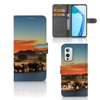OnePlus 9 | Telefoonhoesje | Met pasjeshouder | Olifanten