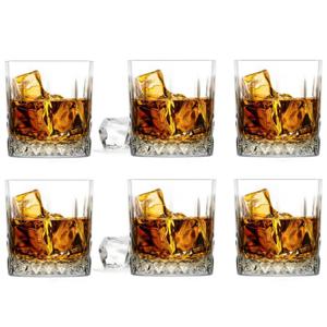 Whiskeyglazen - 6x - Diamond - 280 ml - glas