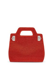 Ferragamo mini sac à ornements en cristal - Rouge