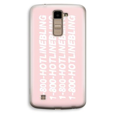 Hotline bling pink: LG K10 (2016) Transparant Hoesje