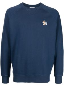 Maison Kitsuné sweat à patch logo - Bleu