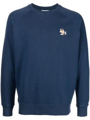 Maison Kitsuné sweat à patch logo - Bleu