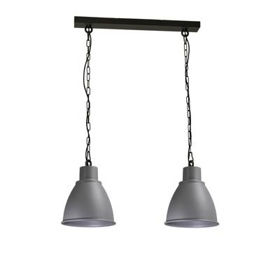 Masterlight Stoere eettafel hanglampIndustria 2x27 2-lichts zwart met betongrijs - 2007-00-00-K-70-2
