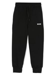 MSGM Kids pantalon de jogging en coton à logo imprimé - Noir