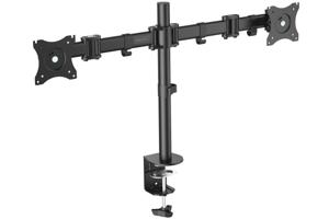 Digitus DA-90349 Monitor-tafelbeugel 2-voudig 38,1 cm (15) - 68,6 cm (27) Zwart Draaibaar, In hoogte verstelbaar, Kantelbaar, Zwenkbaar, Roteerbaar, Staand