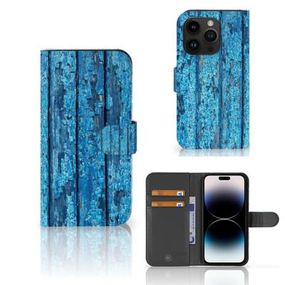 iPhone 15 Pro | Book Style Case | Wood Blue
