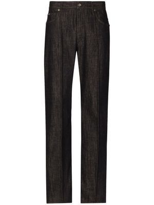 Dolce & Gabbana jean ample à logo appliqué - Noir