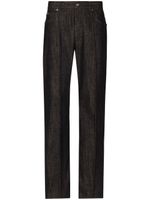 Dolce & Gabbana logo-appliqué cotton wide-leg jeans - Noir - thumbnail