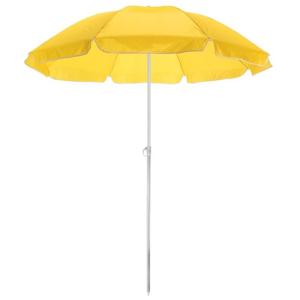 Strand/tuin parasol - geel - dia 145 cm - Verstelbaar - Zonbescherming - polyester