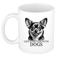Cadeau mok voor honden liefhebbers - Chihuahua - wit - keramiek - 300 ml