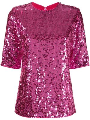 Saint Laurent Pre-Owned blouse brodée de sequins (années 1990) - Rose