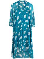 DVF Diane von Furstenberg robe en chiffon à imprimé Ileana Ocean Tide - Bleu