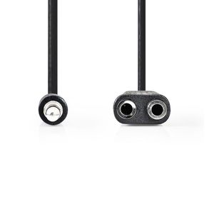 Stereo-Audiokabel | 3,5 mm Male - 2x 3,5 mm Female | 0,2 m | Zwart [CAGB22100BK02]