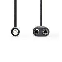 Stereo-Audiokabel | 3,5 mm Male - 2x 3,5 mm Female | 0,2 m | Zwart [CAGB22100BK02] - thumbnail