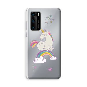 Regenboog eenhoorn: Huawei P40 Transparant Hoesje