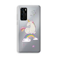 Regenboog eenhoorn: Huawei P40 Transparant Hoesje