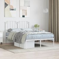 Bedframe met hoofdbord metaal wit 120x200 cm