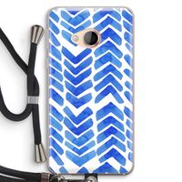 Blauwe pijlen: HTC U Play Transparant Hoesje met koord