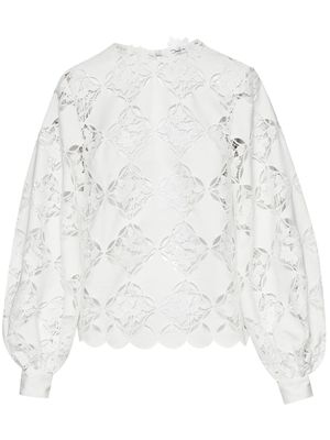 Oscar de la Renta blouse Gardenia en guipure - Blanc