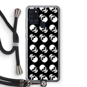 Musketon Skulls: Samsung Galaxy A21s Transparant Hoesje met koord