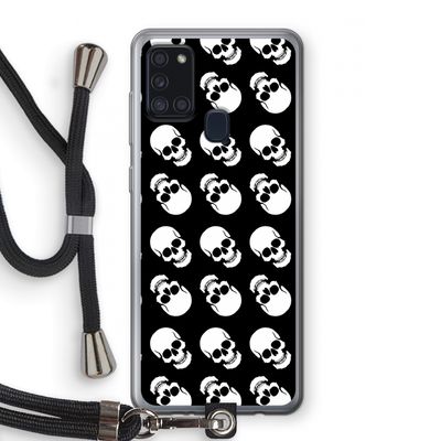 Musketon Skulls: Samsung Galaxy A21s Transparant Hoesje met koord