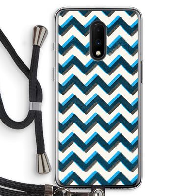 Onderbroken lijn: OnePlus 7 Transparant Hoesje met koord