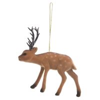 1x Kerstboom decoratie rendier hanger 13 cm type 2