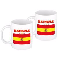 2x stuks mok Spaanse vlag 300 ml